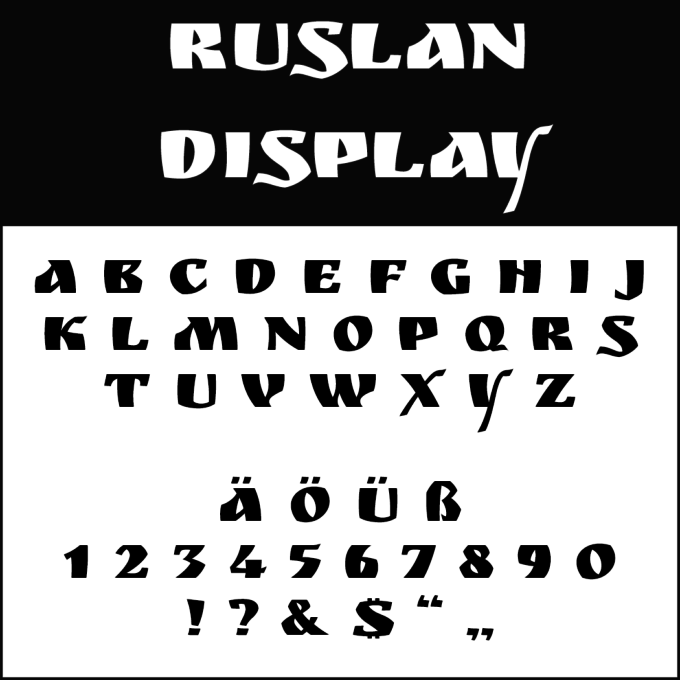 Font Template Ruslan Display