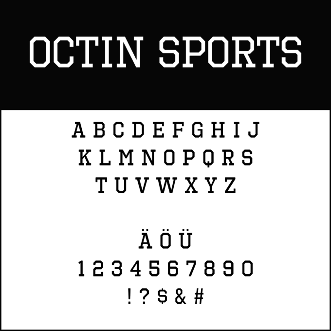 Font Template Octin Sports