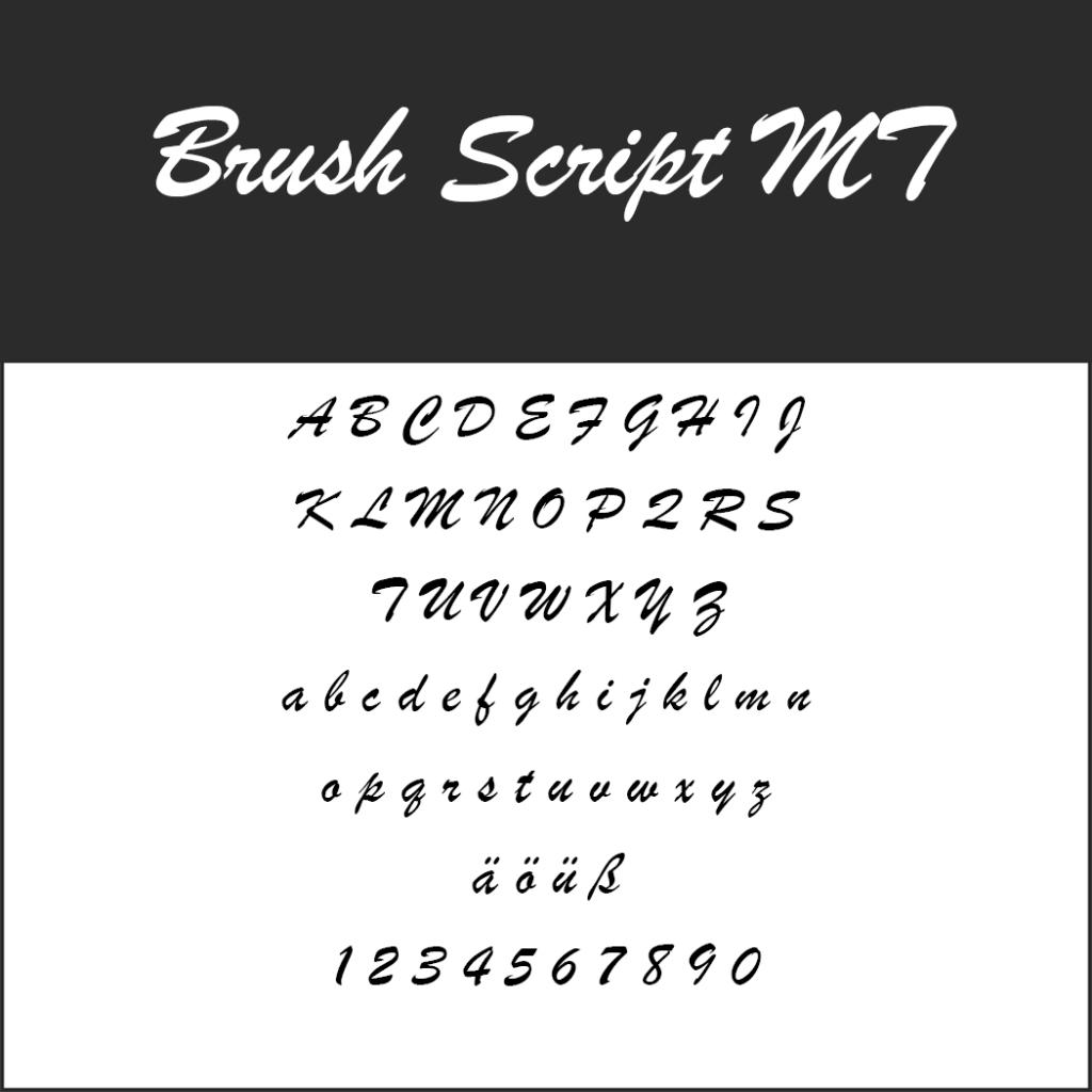 Font für Speisekarte: Brush Script MT