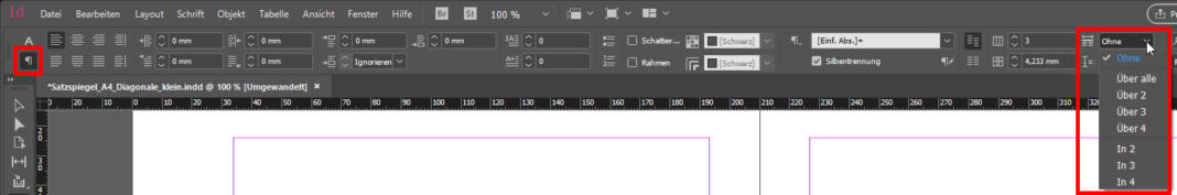 InDesign: Spaltenspanne für gute Satztechnik anwenden