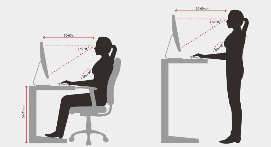 Ergonomie am Arbeitsplatz Einstellung