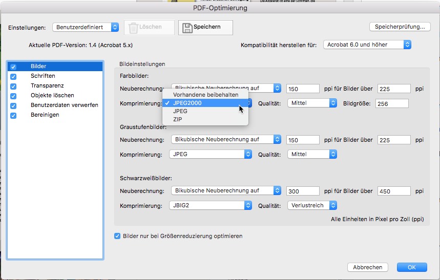 PDF verkleinern PDF-Optimierung Neuberechnung