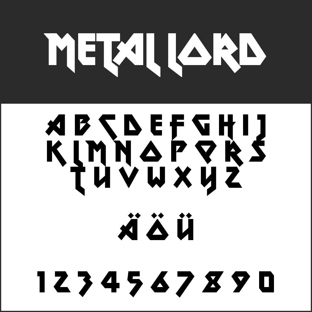 Iron-Maiden-Schrift "Metal Lord" by Ray Larabie