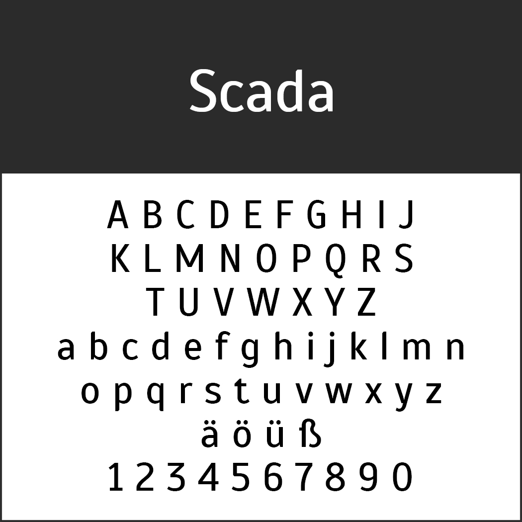 Serifenlose Schrift Scada