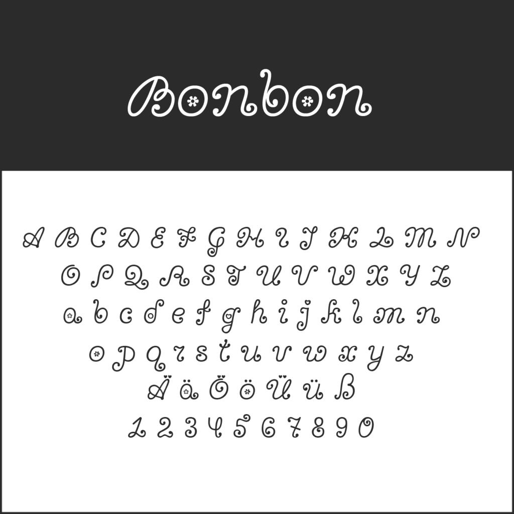Schnörkelschrift "Bonbon"
