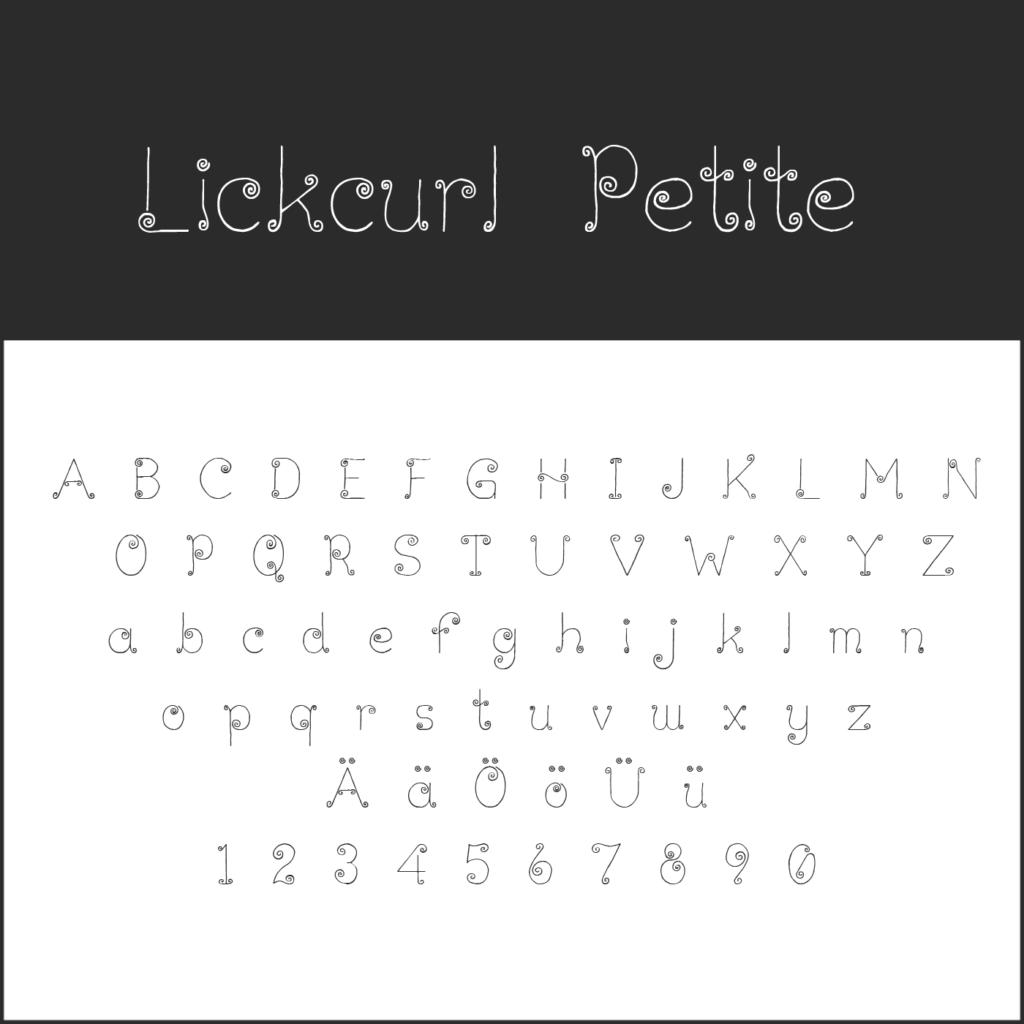 Schnörkelschrift "Lickcurl Petite"