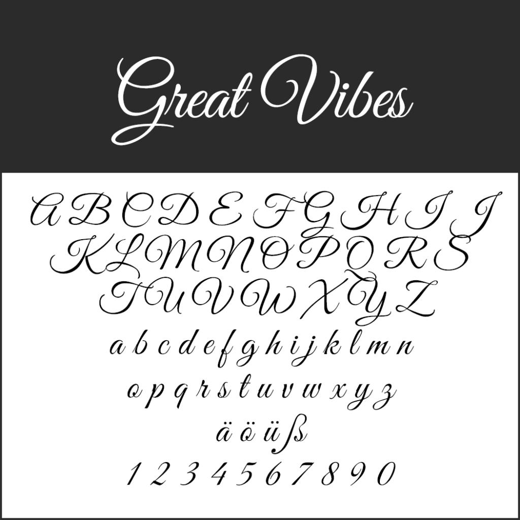 Elegante Schriftarten » Klassische Fonts wie Great Vibes downloaden