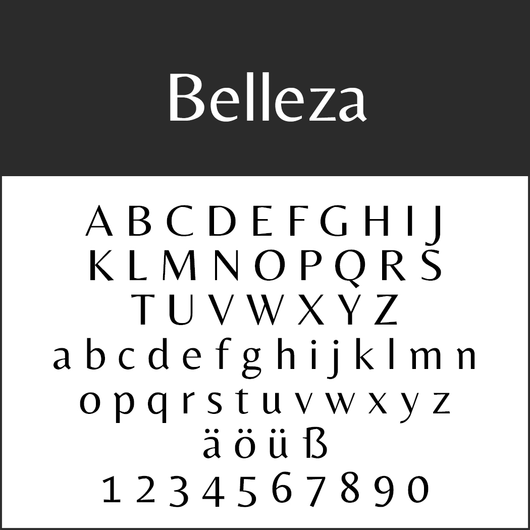 Elegante Schrift "Belleza"