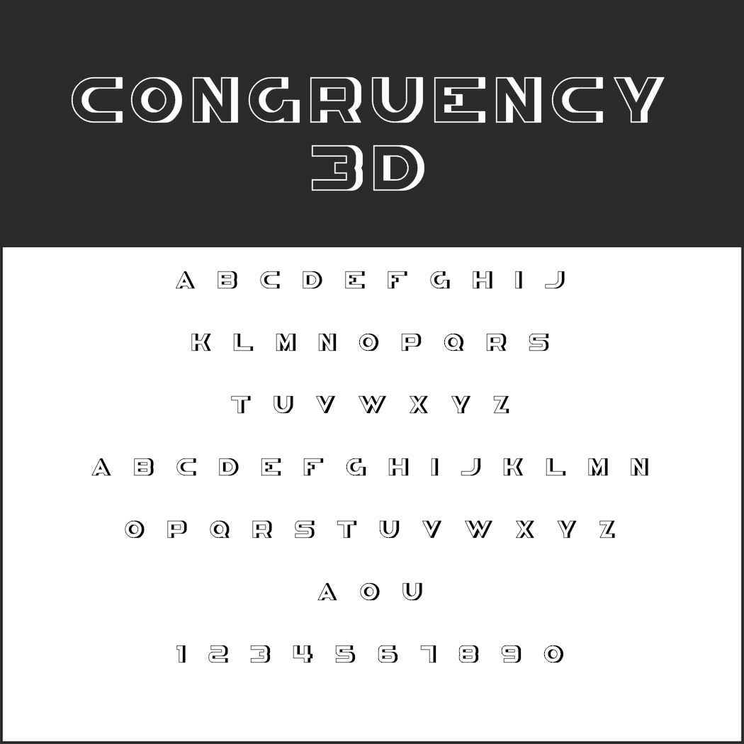Moderne Schriftart "Congruency 3D"