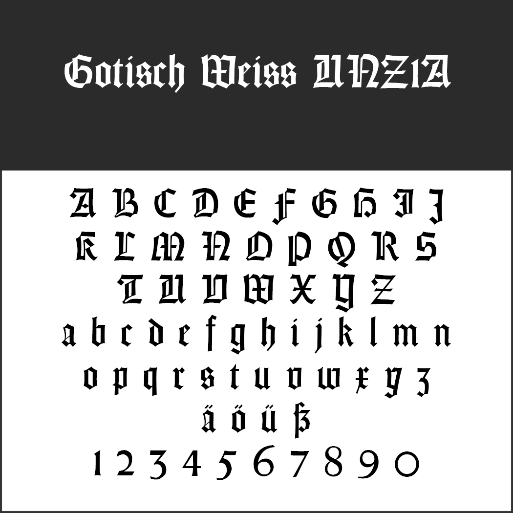 Font "Gotisch Weiss UNZ1A"