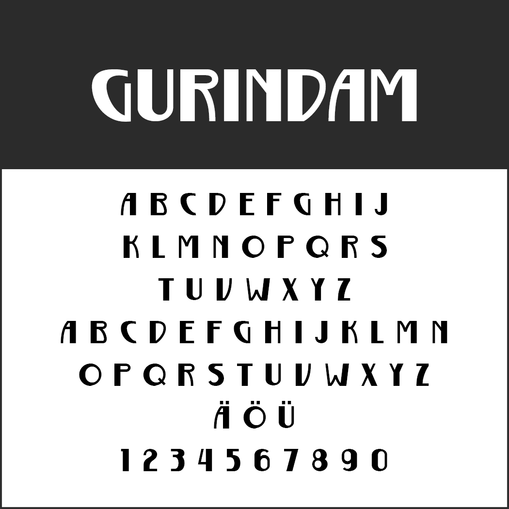 Moderne Schriftart "Gurindam"