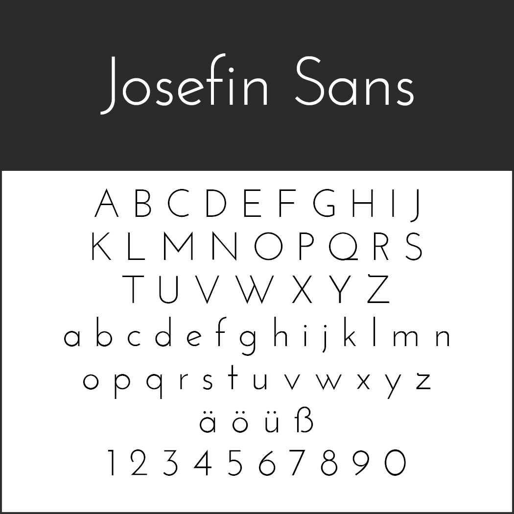 Schriftart "Josefin Sans"