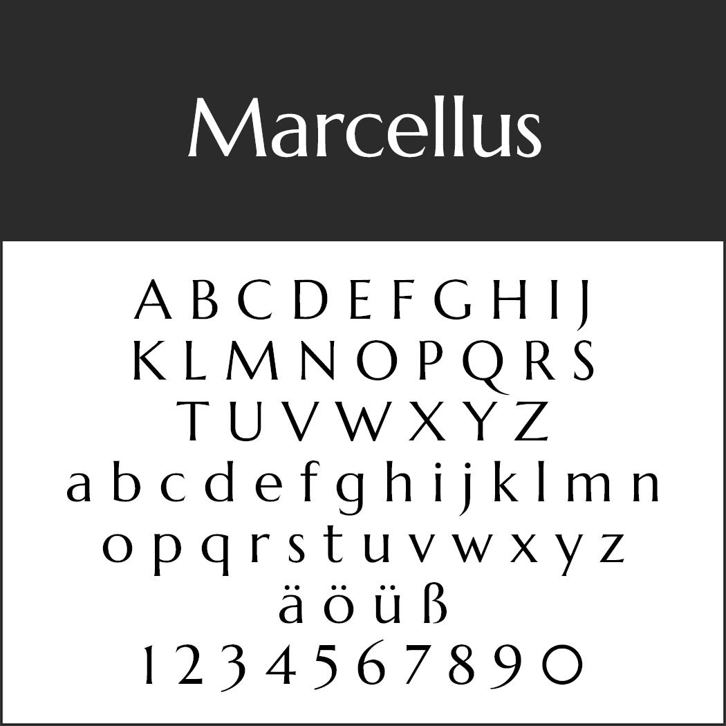 Moderne Schriftart "Marcellus"