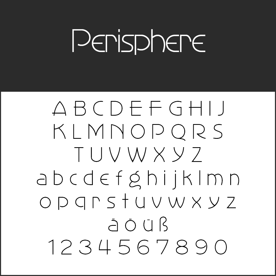 Moderne Schriftart "Perisphere"