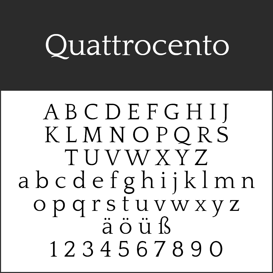 Elegante Schriftart "Quattrocento"