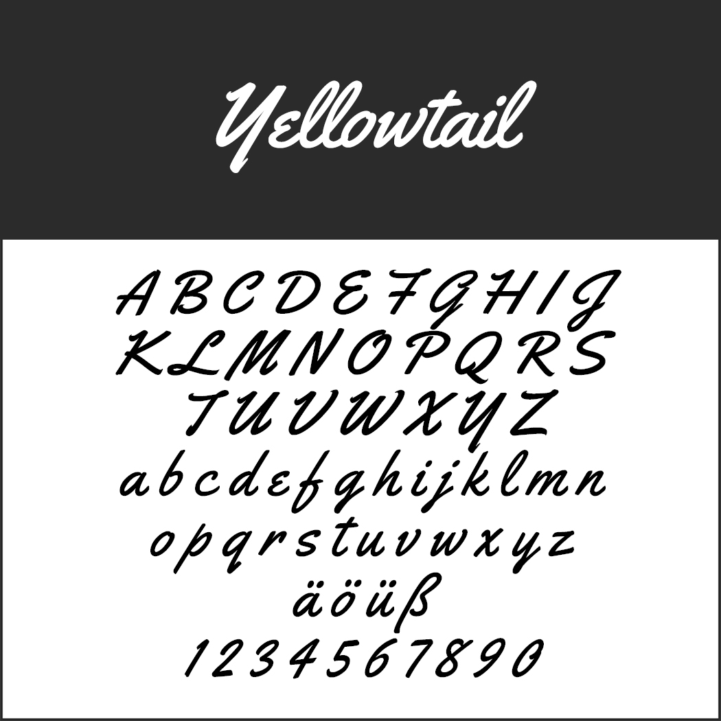 Schreibschrift "Yellowtail"