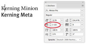 Negativer Abstand bei "Minion Pro"