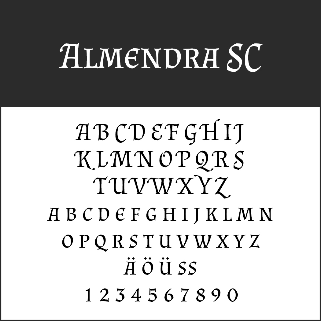 Mittelalter Schrift: Almendra SC