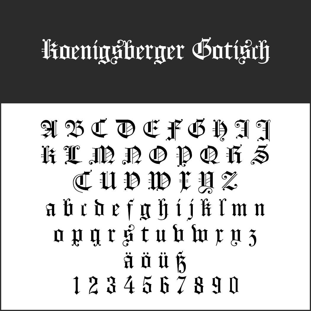 Mittelalter Schrift: Koenigsberger Gotisch