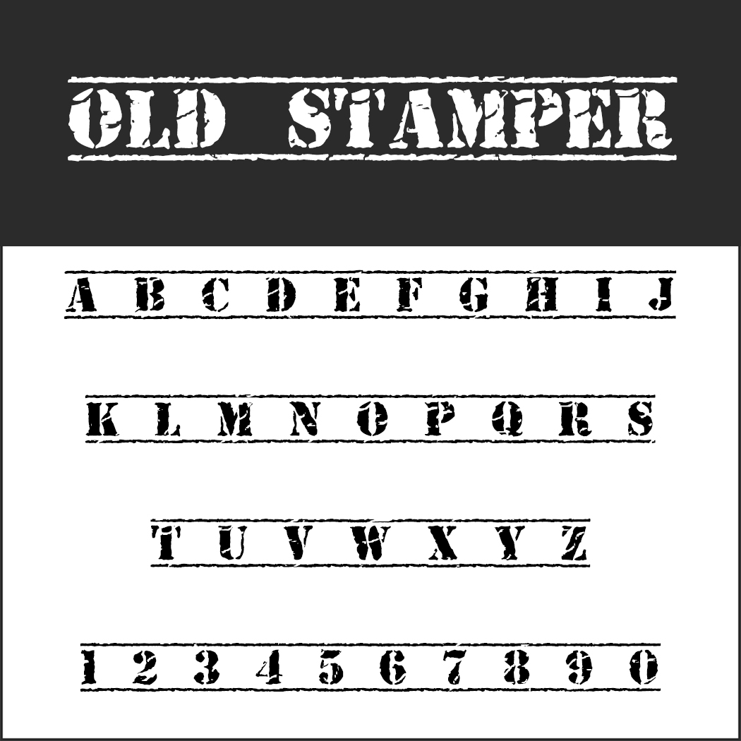 Stempel Schrift "OLD STAMPER"