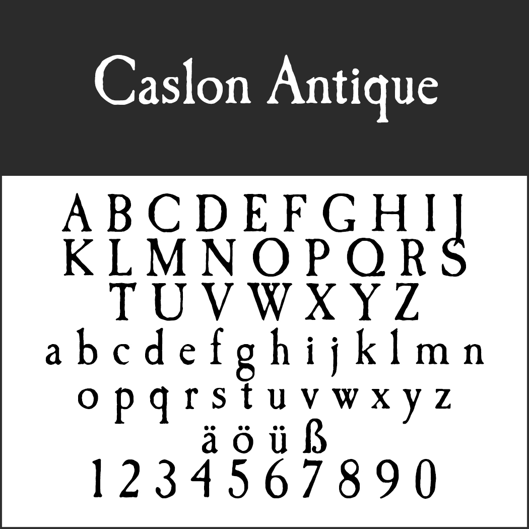 Antike Schrift: Caslon Antique