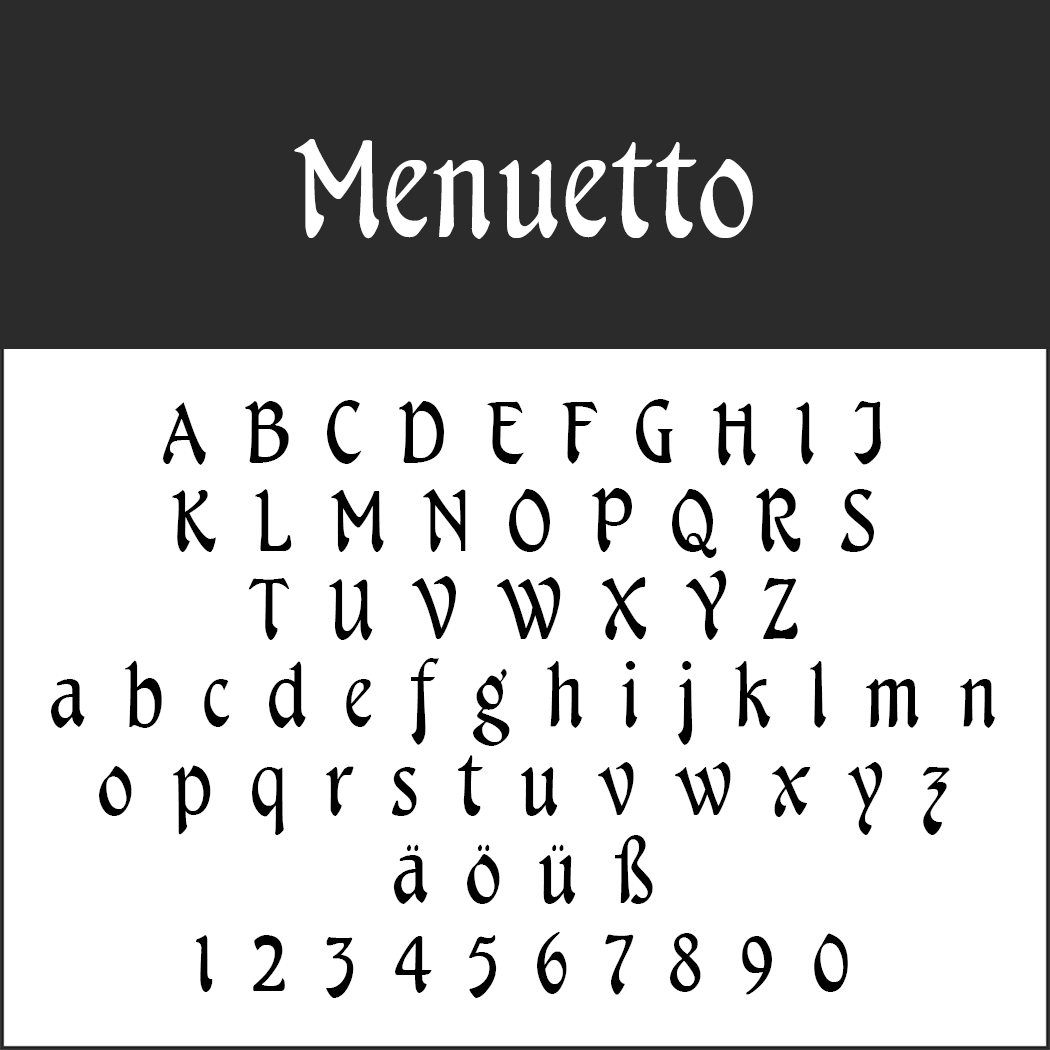 Schriftart: Menuetto