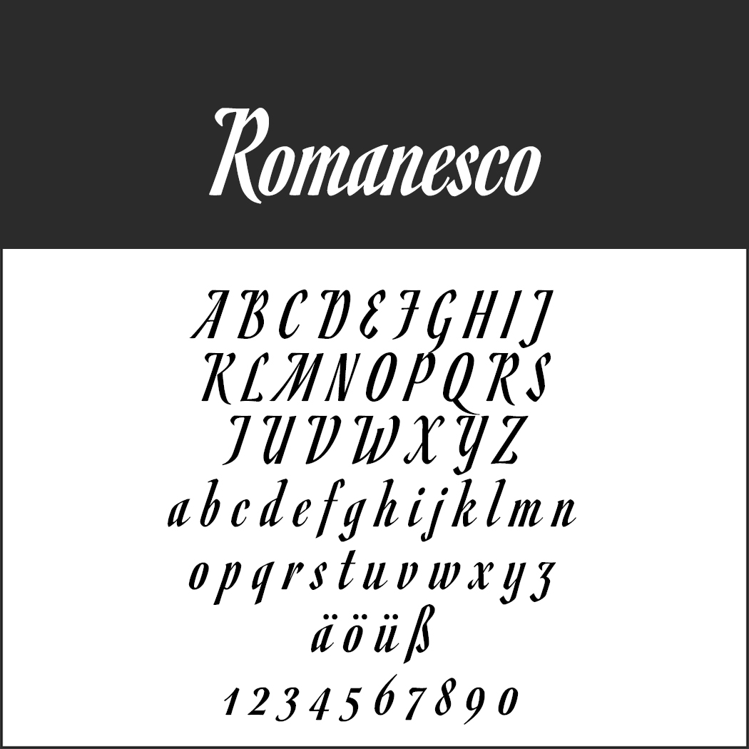 Antike Schrift: Romanesco