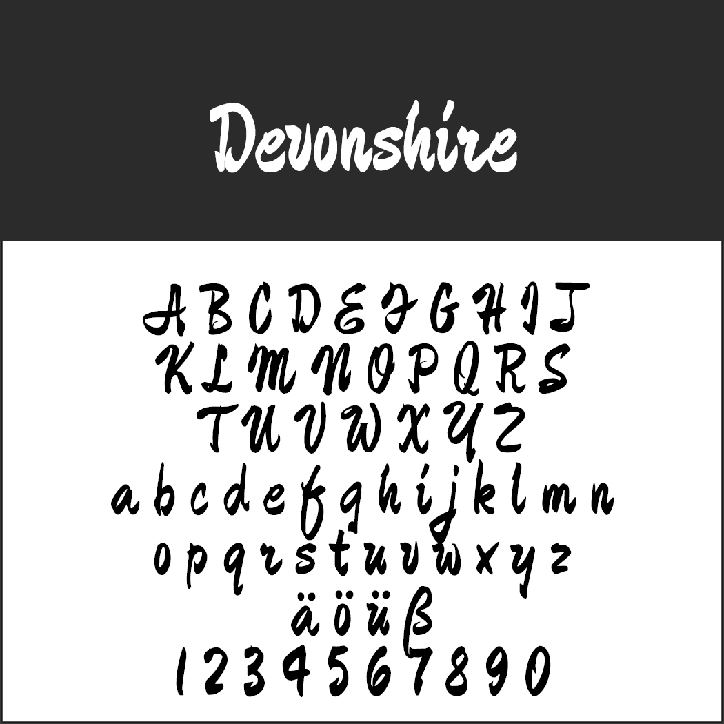 Künstlerische Schrift: Devonshire