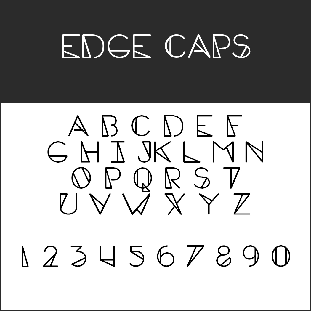 Künstlerische Schrift: Edge Caps