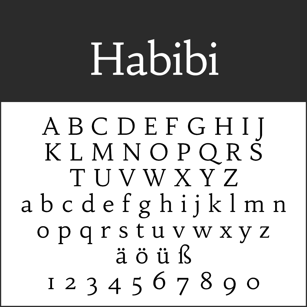 Schöne Serifenschriftart "Habibi"