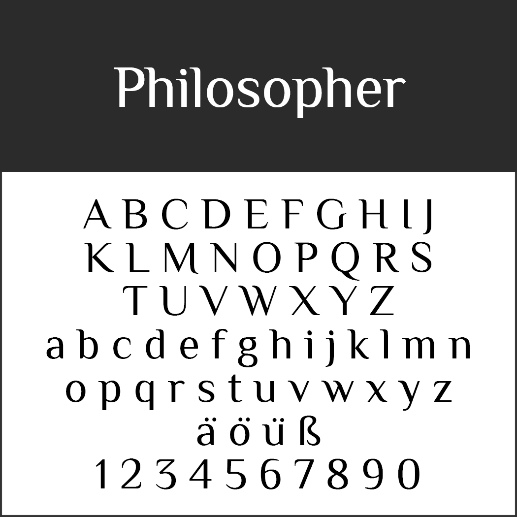 Schöne, serifenlose Schriftart "Philosopher"