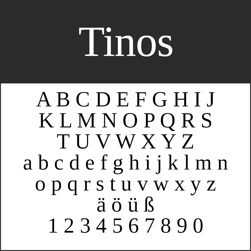 Schöne Serifenschriftart "Tinos"