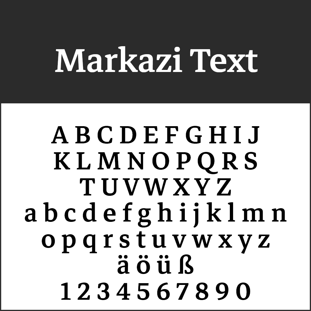 Schriftart Markazi Text