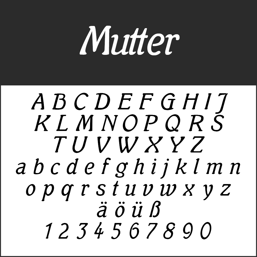 Schriftart 20er Jahre: Mutter