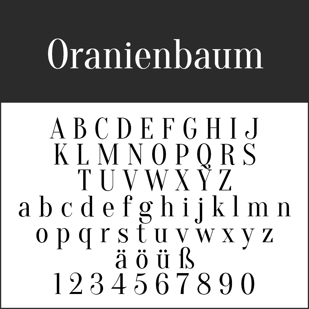 Schriftart 20er Jahre: Oranienbaum