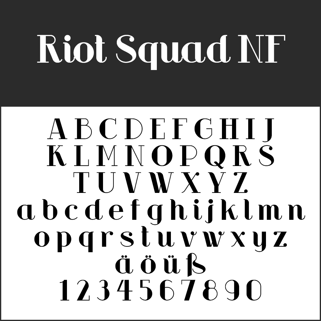 Schriftart 20er Jahre: Riot Squad NF