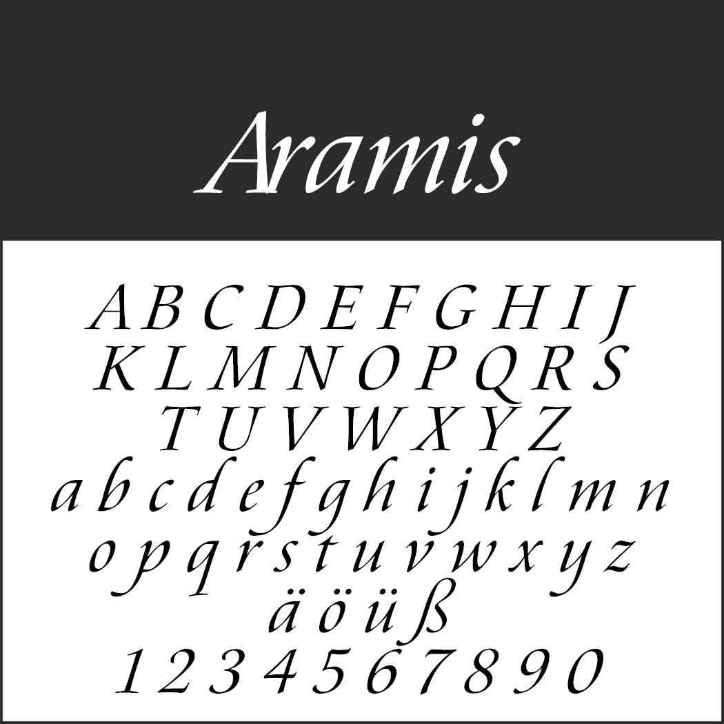 Schrift "Aramis"