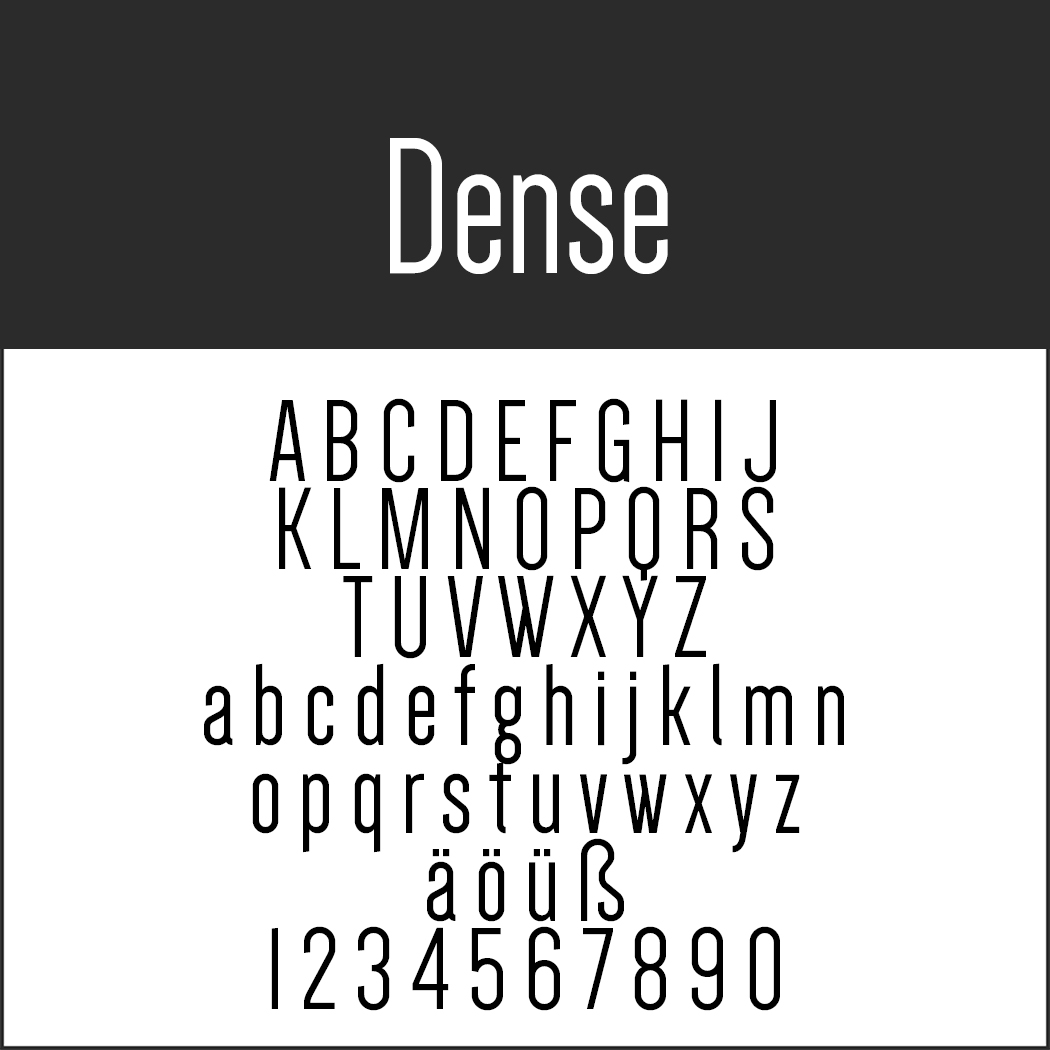 Edle Schriftart: Dense