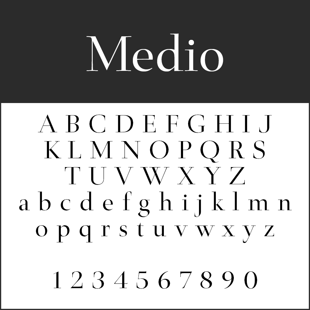 Edle Schriftart: Medio