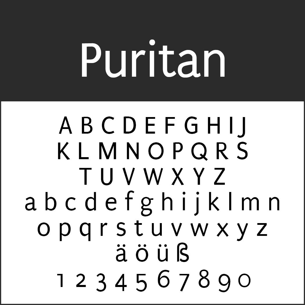 Schrift "Puritan"