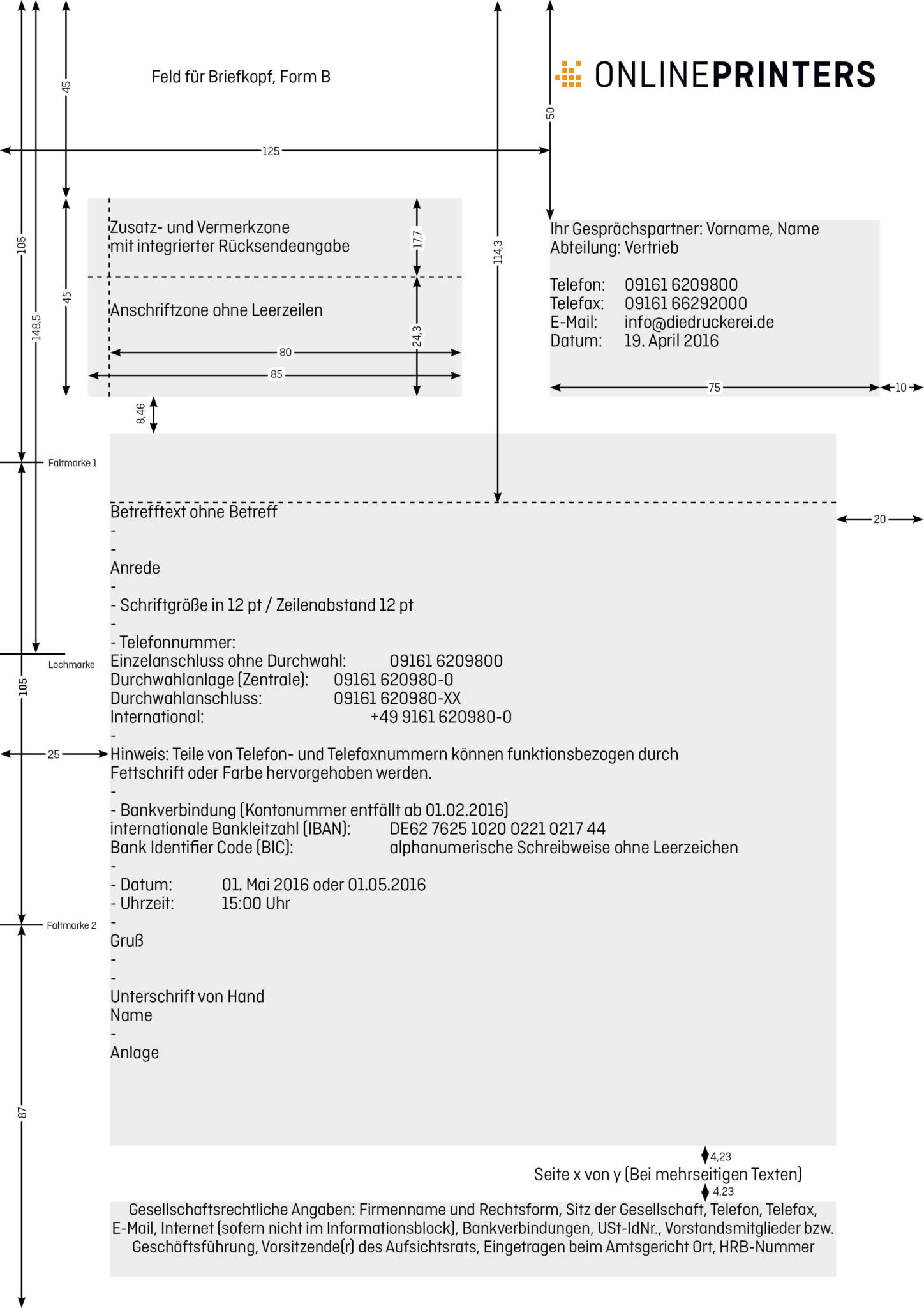 Geschäftsbrief nach DIN 5008 » Download Vorlage für korrekten Aufbau