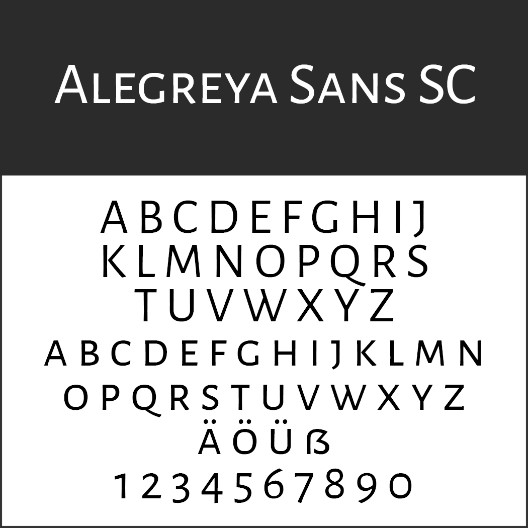 Schriftart Großbuchstaben Alegreya Sans SC