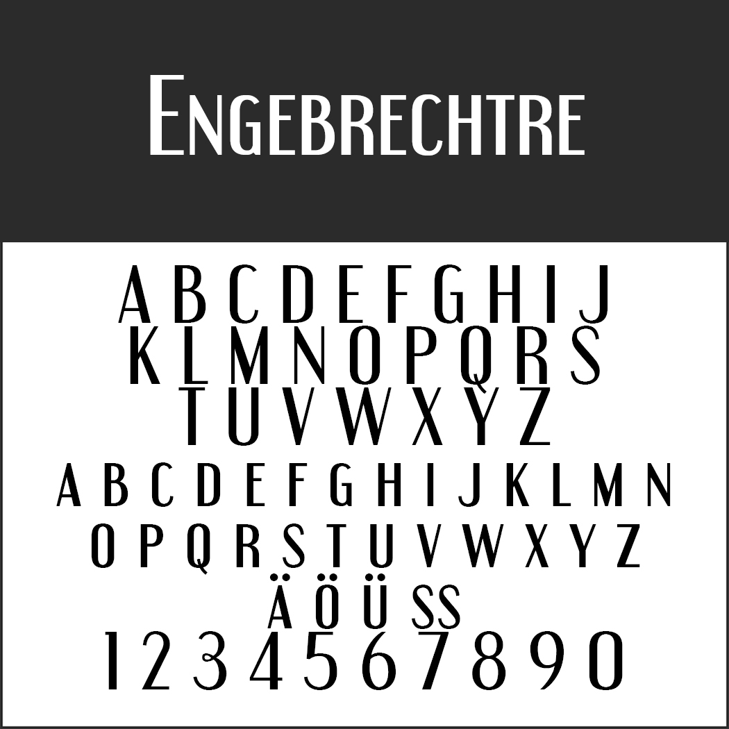 Schriftart Großbuchstaben Engebrechtre