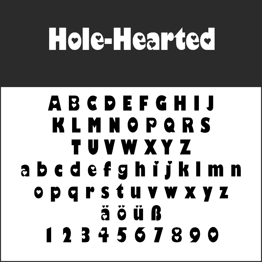 Font Template Hole-Hearted
