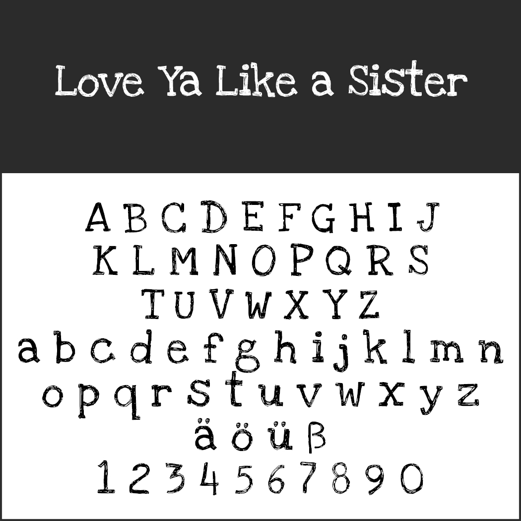 Font Template Love-ya-like-a-Sister