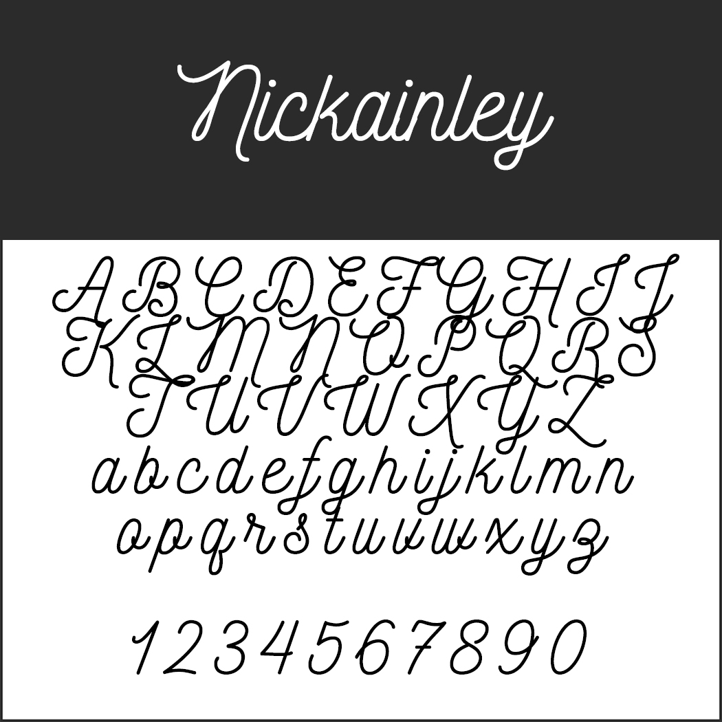 Romantische Schriftart Nickainley