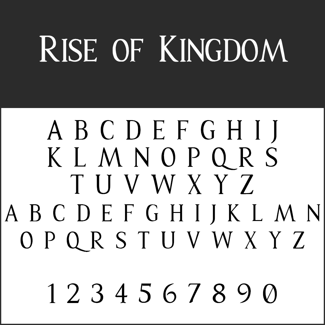 Schriftart Großbuchstaben - Rise of Kingdom