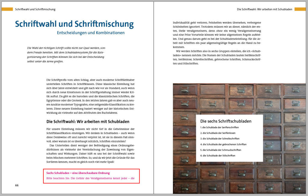 Schusterjunge mit Zwischenüberschrift