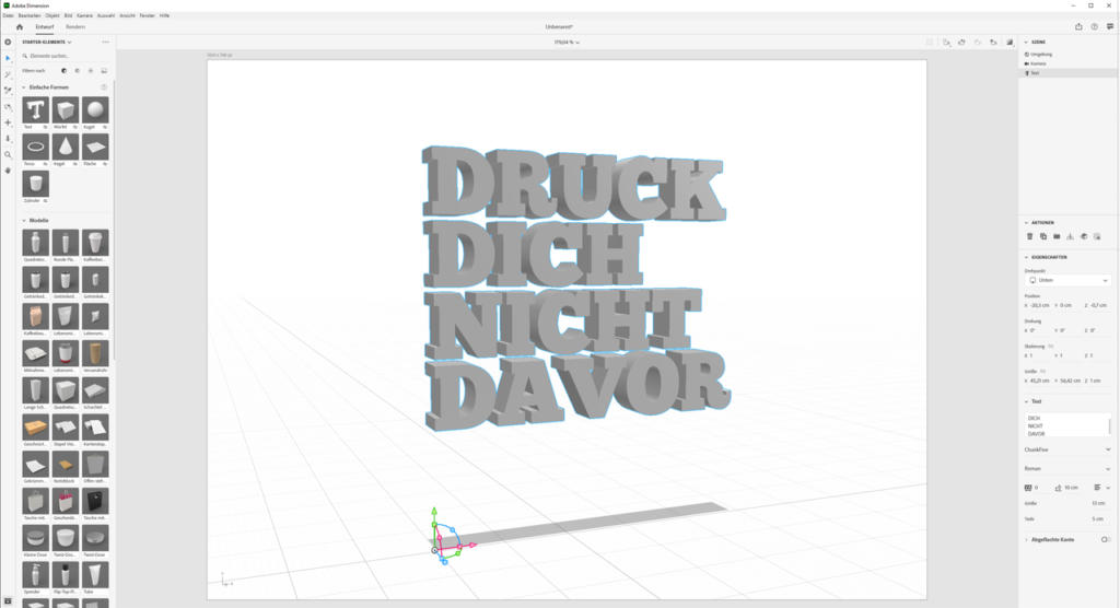 Text erstellen_Adobe-Dimension