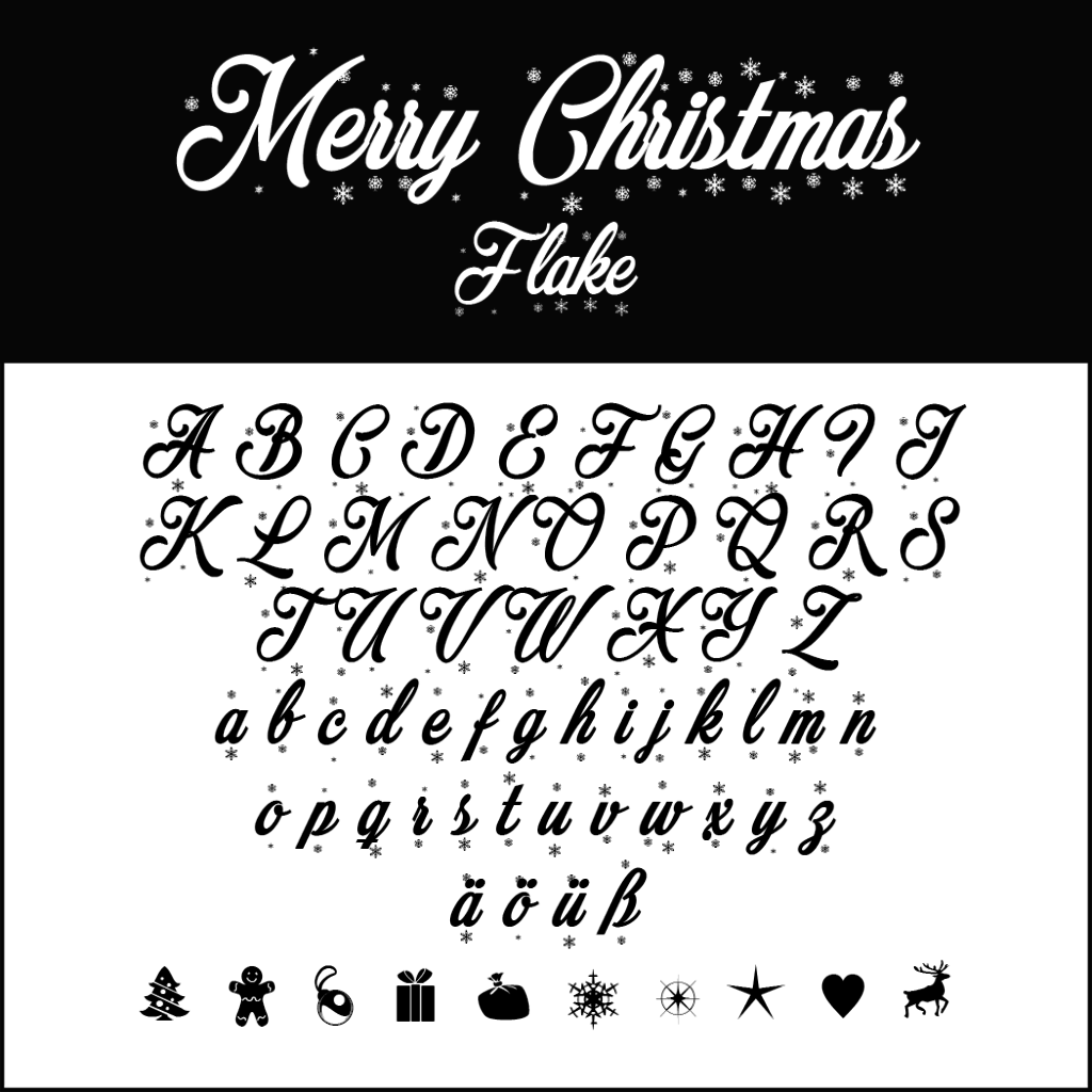 Christmas Fonts: Merry Christmas Flake